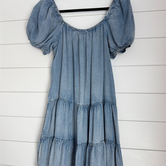 NEW, Mustard Seed, Chambray/Denim Short Sleeved Dress, Size Small - Picture 15 of 16